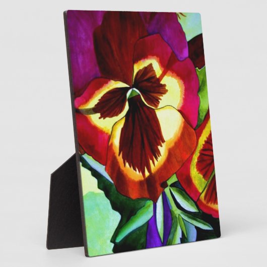 Rode waterverf bloem fotoplaat (Zijkant)