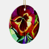 Rode waterverf bloem keramisch ornament (Rechts)