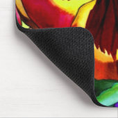 Rode waterverf bloem muismat (Hoek)