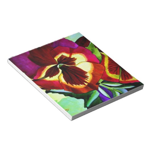 Rode waterverf bloem notitieblok (Schuin)