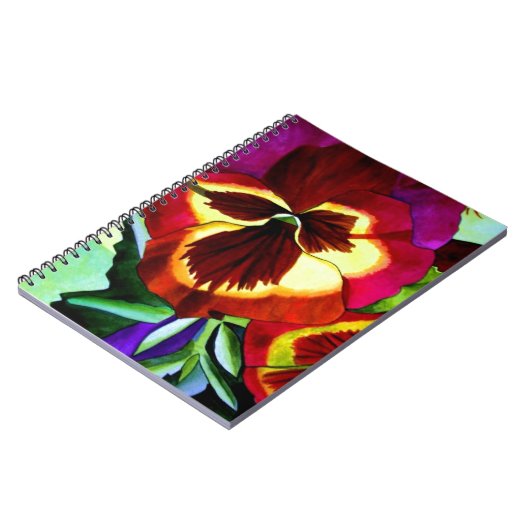 Rode waterverf bloem notitieboek (Linkerzijde)