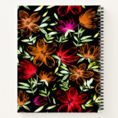 Rode Waterverf bloemen 3 Notitieboek (Achterkant)