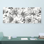 Rode Waterverf bloemen 4 Spandoek (Beurs)
