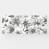 Rode Waterverf bloemen 4 Spandoek (Horizontaal)