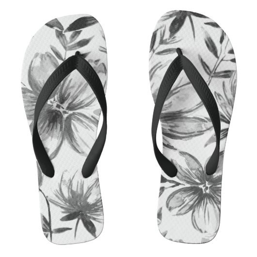 Rode Waterverf bloemen 4 Teenslippers (Voetbed)
