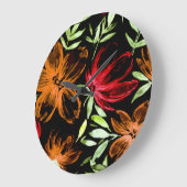 Rode Waterverf Bloemen 6 Grote Klok (Hoek)