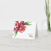  rode Waterverf bloemen Bedankkaart (Voorkant)