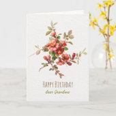 Rode waterverf bloemen CC0147 Happy Birthday Kaart (Gele Bloem)