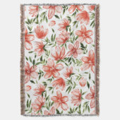 Rode Waterverf bloemen Deken (Voorkant Verticaal)