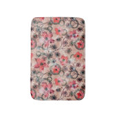 Rode waterverf bloemen op beige. badmat (Voorkant Verticaal)