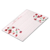 Rode Waterverf bloemen, op maat gemaakt Notitieblok (Schuin)