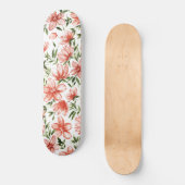 Rode Waterverf bloemen Persoonlijk Skateboard (Voorkant)