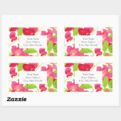 Rode Waterverf bloemenlabels Rechthoekige Sticker (Vel)