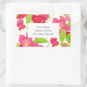 Rode Waterverf bloemenlabels Rechthoekige Sticker (Tas)