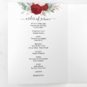 Rode Waterverf Bloemenmonument begrafenis Drieluik Programma (Binnenzijde eerst)