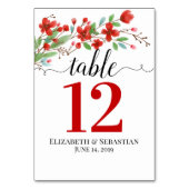 Rode Waterverf bloesems Elegant Boho Wedding Kaart (Achterkant)