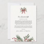 Rode Waterverf boog rustieke foto vrolijk kerstfee Feestdagenkaart (Achterkant)