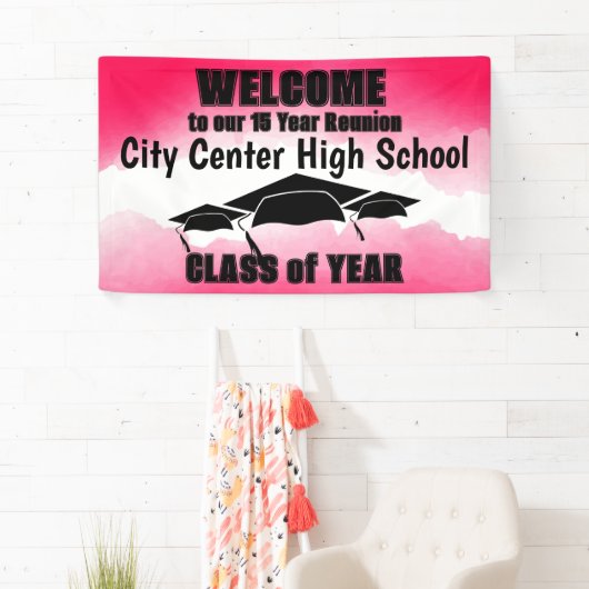 Rode Waterverf Border Class Reunion Welkom Spandoek (Insitu)