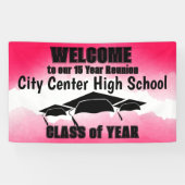 Rode Waterverf Border Class Reunion Welkom Spandoek (Horizontaal)