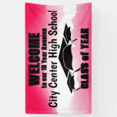 Rode Waterverf Border Class Reunion Welkom Spandoek (Verticaal)