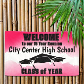 Rode Waterverf Border Class Reunion Welkom Spandoek