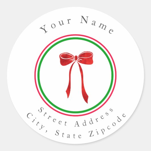 Rode Waterverf Bow labels (Voorkant)