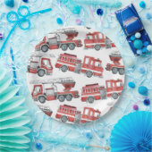 Rode Waterverf Brandweerwagen Papier Bord (Feest)