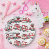 Rode Waterverf Brandweerwagen Papier Bord (Feest)