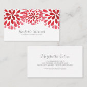 Rode Waterverf Chrysanthema Visitekaartje (Voorkant / Achterkant)