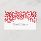 Rode Waterverf Chrysanthema Visitekaartje (Voorkant)