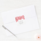 Rode Waterverf Chrysanthemum Opslaan datum Vierkante Sticker (Envelop)