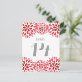 Rode Waterverf Chrysanthemum Table Briefkaart (Staand voorkant)
