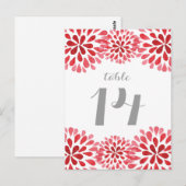 Rode Waterverf Chrysanthemum Table Briefkaart (Voorkant / Achterkant)