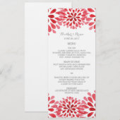 Rode Waterverf Chrysanthemum Wedding Menu (Voorkant / Achterkant)
