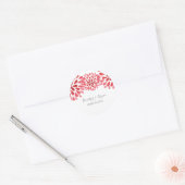 Rode Waterverf Chrysanthemum Wedding Stickers (Envelop)