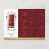 Rode Waterverf Door Vastgoedkalender 2025 Briefkaart (Voorkant)
