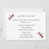 Rode Waterverf Dragonflies Weddenschap Kaart (Achterkant)