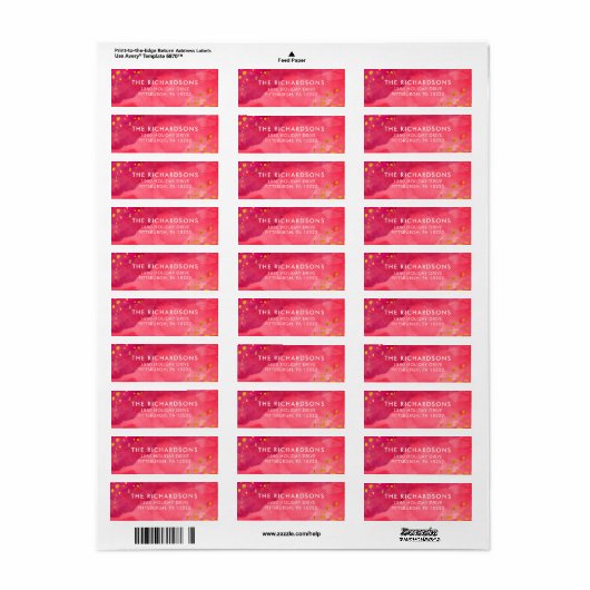 Rode Waterverf en goud Etiket (Full Sheet)