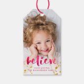 Rode Waterverf en gouden geloof | Foto Cadeaulabel (Voorkant)