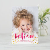 Rode Waterverf en gouden geloof | Foto Feestdagenkaart (Staand voorkant)