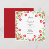 Rode Waterverf Floral Wreath Kaart (Voorkant / Achterkant)