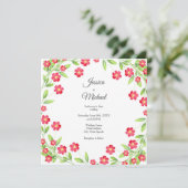 Rode Waterverf Floral Wreath Kaart (Staand voorkant)