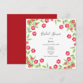 Rode Waterverf Floral Wreath Kaart (Voorkant / Achterkant)