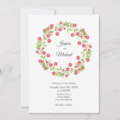 Rode Waterverf Floral Wreath Kaart (Voorkant)