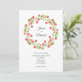 Rode Waterverf Floral Wreath Kaart (Staand voorkant)