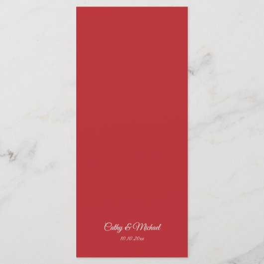 Rode waterverf florerende Chinese trouwbanket Menu (Achterkant)