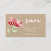 Rode Waterverf Flower Salon Make-up Haar Stylist Visitekaartje (Achterkant)