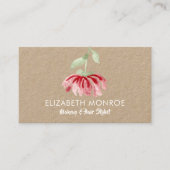 Rode Waterverf Flower Salon Make-up Haar Stylist Visitekaartje (Voorkant)