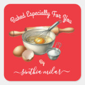 Rode Waterverf gebakken door u cadeau Labels (Voorkant)