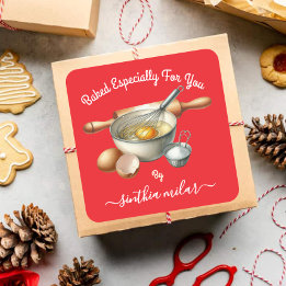 Rode Waterverf gebakken door u cadeau Labels